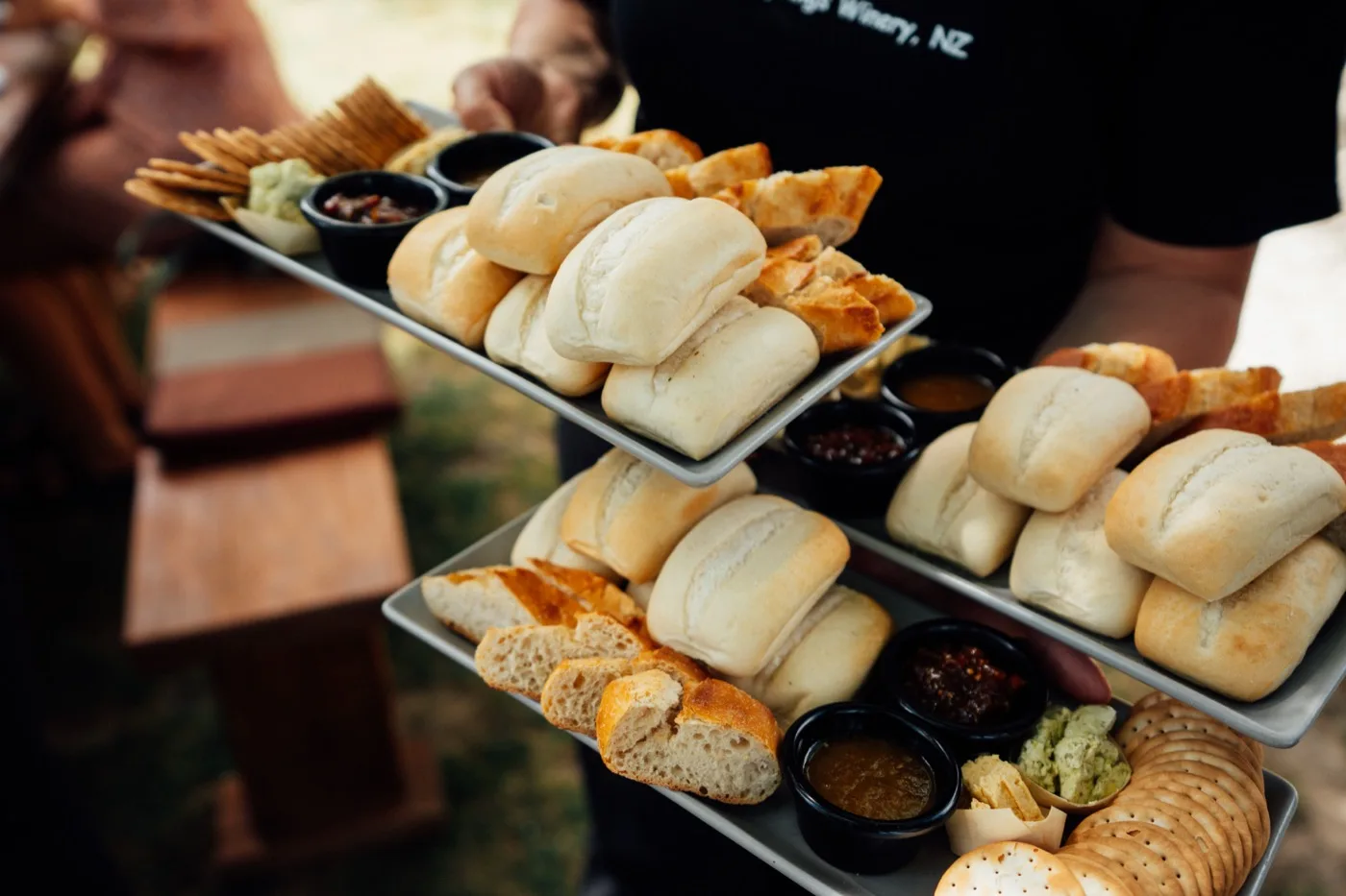 Fresh bread and accompaniments